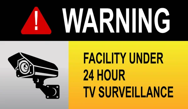 Illustration Video Surveillance Sign Closed Circuit Television Sign Isolated — Stock Vector