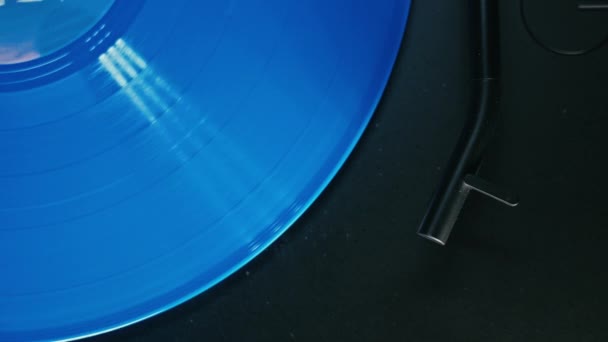 Atemberaubende Nahaufnahme Eines Vinyl Musikspielers Plattenspielernadel Bewegt Sich Auf Die — Stockvideo
