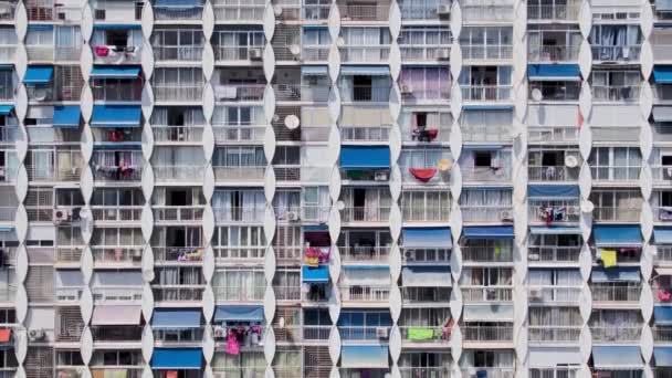 Paysage Urbain Vertical Drones Ensembles Logements Surpeuplés Denses Appartements Vacances — Video