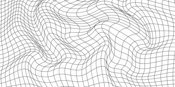 白い背景に波状の3Dメッシュを抽象化 幾何学的な動的波 3D技術のワイヤーフレーム ベクターイラスト — ストックベクタ