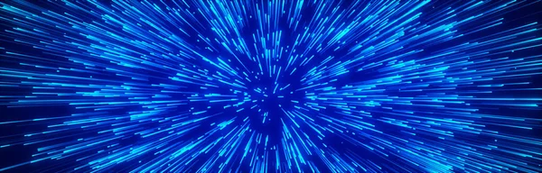 Lichtstrahlen Weltall Explosionswirkung Futuristischer Datenfluss Sci Motion Tapete Rendering — Stockfoto