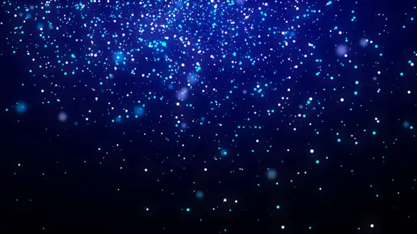 魔法の塵粒子の落下の背景 要約クリスマスの概念 青い粒子のエネルギーの流れ 3Dレンダリング — ストック写真