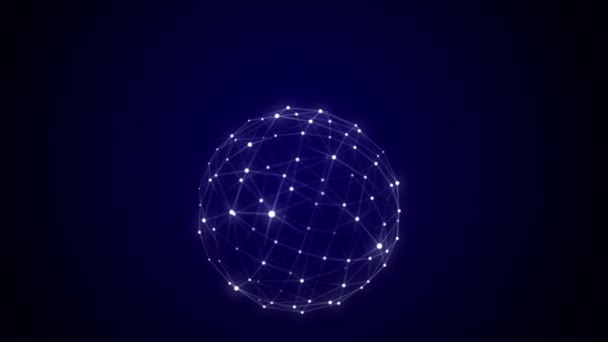 Sphère Futuriste Faite Particules Flux Atomes Dans Cyberespace Concept Diffusion — Video