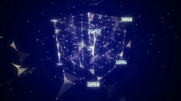 Technologie Concept Blockchain Visualisation Flux Dynamique Industrie Crypto Monnaie Connexions — Photo
