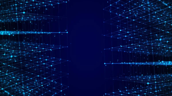 Das Konzept Der Datenverbindung Blockchain Netzwerk Hintergrund Des Digitalen Datenflusses — Stockfoto