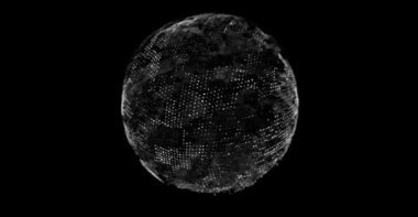 Futuristic sphere made of particles. Global network connection structure. Big data visualization. 3D rendering.