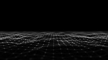 Digital wireframe landscape. Wireframe terrain polygon landscape design. Digital cyberspace in mountains with valleys. 3D rendering.