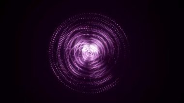 Futuristic purple rotating sphere of glowing dots. Music disco ball concept. Abstract equalizer structure. 3D rendering.