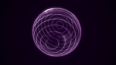Sphere of particles in cyberspace. Impulse dynamic flow of global energy energy. Futuristic technology style. 3D rendering.
