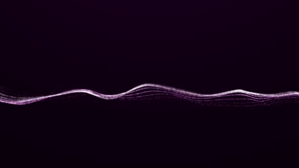 Динамическая Звуковая Волна Частиц Музыкальный Футуристический Поток Абстрактный Технологический Фон — стоковое видео