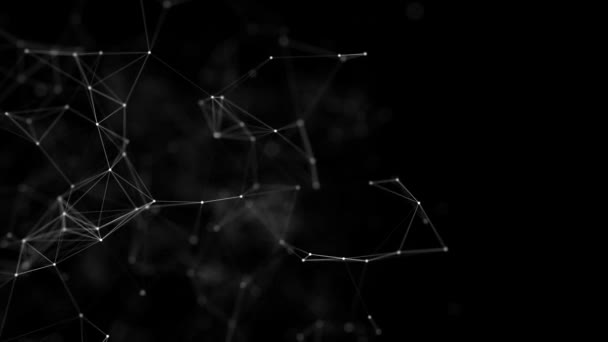 Анотація Геометричного Фону Сполучними Точками Лініями Абстрактний Зелений Цифровий Фон — стокове відео