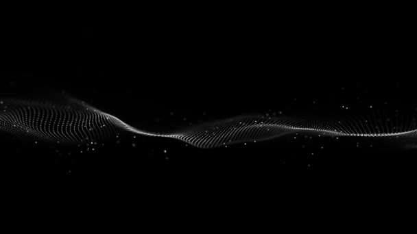 Abstract Dynamic Smooth Wave Sound Wave Concept Futuristic Particle Flow — Video Stock