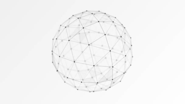 Lingkaran Terdiri Dari Titik Dan Garis Struktur Koneksi Jaringan Visualisasi — Stok Video