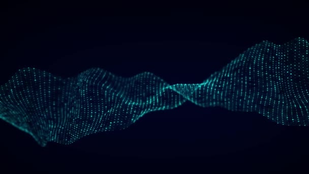 Futuristic Dynamic Digital Wave Abstract Nanotechnology Flow Science Background Concept — Stock videók