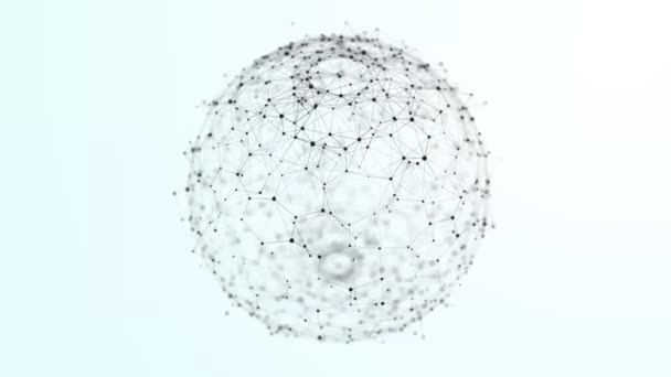 Sphère Composée Hexagones Tissés Sur Fond Blanc — Video