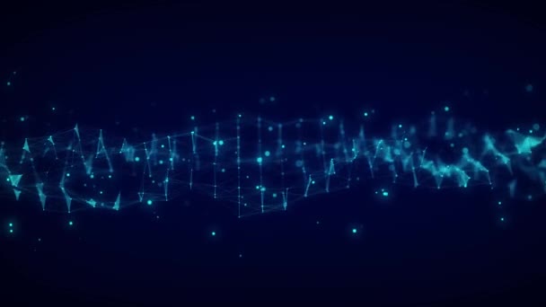 Футуристичний Геометричний Потік Даних Фону Єднувальними Точками Лініями Абстрактний Цифровий — стокове відео