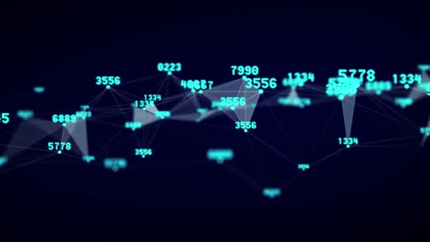 Yapay Zeka Teknolojisinin Algoritma Akışı Küresel Veri Depolama Ağı Fütürist — Stok video