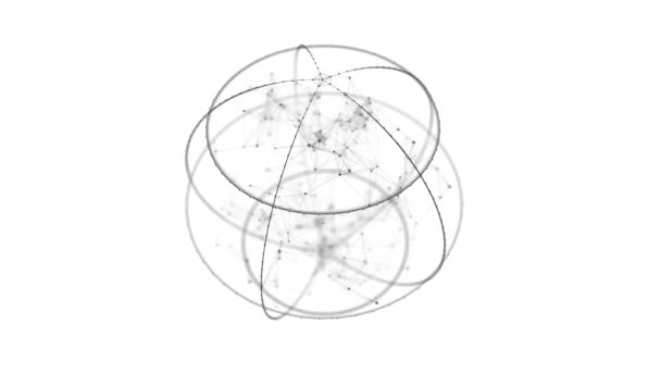 Futuristic Sphere Particle Grid Global Network Connection Structure Big Data — Vídeos de Stock