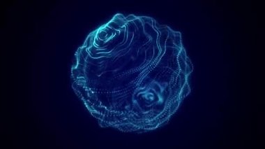 Futuristic shimmering music sphere. Equalizer abstract concept. Futuristic technology style. 3D rendering.