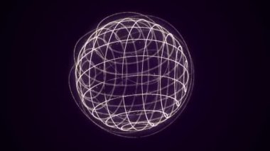 Sphere of particles in cyberspace. Impulse dynamic flow of global energy energy. Futuristic technology style. 3D rendering.