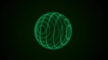 Sphere of particles in cyberspace. Impulse dynamic flow of global energy energy. Futuristic technology style. 3D rendering.