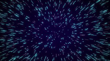 Kozmos uzayındaki ışık ışınları. Patlama etkisi. Fütürist veri akışı. Bilim kurgu hareketi duvar kağıdı. 3B görüntüleme.