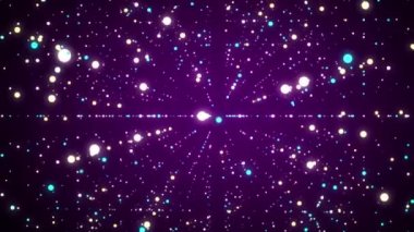 Bilimsel verilerin soyut gelecekteki sonsuz akışı. Bir dizi noktanın ağ yapısı. Dış uzay arkaplanı. Büyük veri görselleştirmesi. 3B görüntüleme.