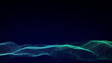 Üç boyutlu dijital dalga. Teknoloji dalgası. Dijital yapıyı aktar. Siber teknoloji geçmişi. 3B görüntüleme.