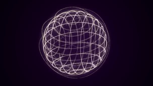 Sphere Particles Cyberspace Impulse Dynamic Flow Global Energy Energy Futuristic — Vídeos de Stock