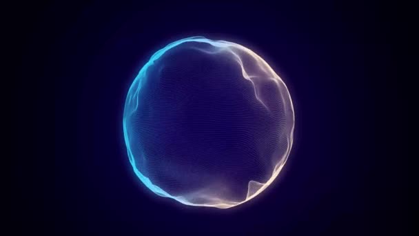 音乐的球体均衡器 粒子的圆形声波 音乐抽象的蓝色背景 3D渲染 — 图库视频影像