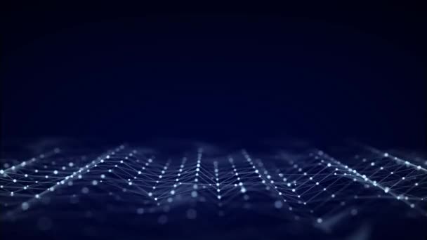 Onde dynamique avec points et lignes connectés. Concept de fond vague numérique. Contexte technologique abstrait. Visualisation Big Data. rendu 3D.