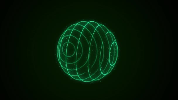 Sphere Particles Cyberspace Impulse Dynamic Flow Global Energy Energy Futuristic — 图库视频影像
