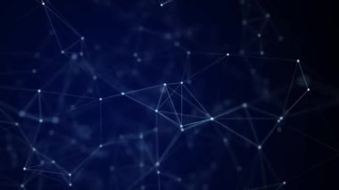 Digital flow with connecting points and lines. Futuristic blue science background. Global network concept. Big data complex with compounds. 3D rendering.