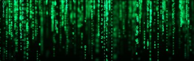 Dijital arkaplan yeşil matrisi. Kodlama ya da hackleme konsepti. Rastgele sayı akışı. 3B görüntüleme.