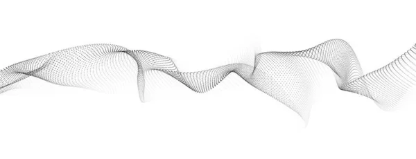 在白色背景上抽象的黑色平滑波 动态声波 设计元素 3D渲染 — 图库矢量图片