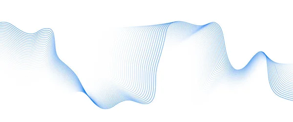 Onde Lisse Bleue Abstraite Sur Fond Blanc Onde Sonore Dynamique — Image vectorielle