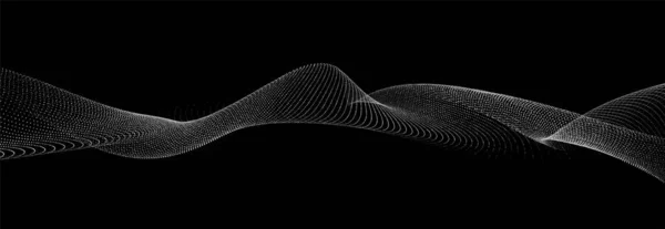 Волна Частиц Концепция Цифрового Волнового Фона Абстрактный Технологический Фон Большая — стоковый вектор