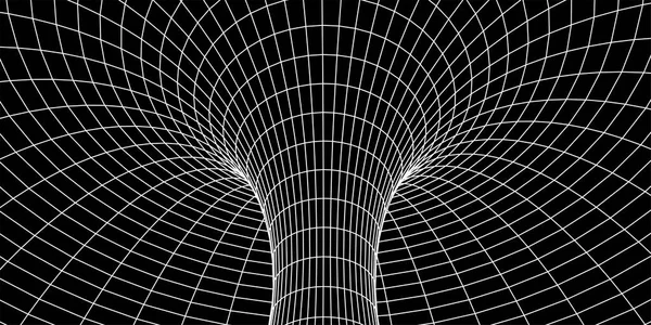 Каркас Дроту Абстрактний Тунель Тунельна Сітка Футуристичний Портал Мережеві Кібертехнології — стоковий вектор