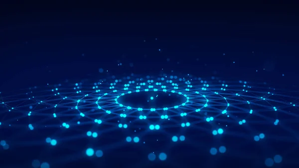 Φουτουριστικό Κυκλικής Ροής Σωματιδίων Ψηφιακός Κυβερνοχώρος Δομή Συνδέσεων Δικτύου Απόδοση — Φωτογραφία Αρχείου