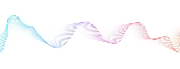 Onde Lisse Gradient Abstrait Sur Fond Blanc Onde Sonore Dynamique — Image vectorielle