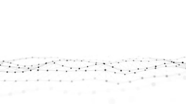 Dinamik dalga, beyaz arka planda birbirine bağlı noktalar ve çizgiler. Dijital dalga arka plan kavramı. Soyut teknoloji geçmişi. Büyük veri görselleştirmesi. 3B görüntüleme.