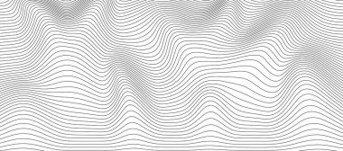 Abstract wavy 3d mesh on a white background. Geometric dynamic wave. 3D technology wireframe. Vector illustration. clipart