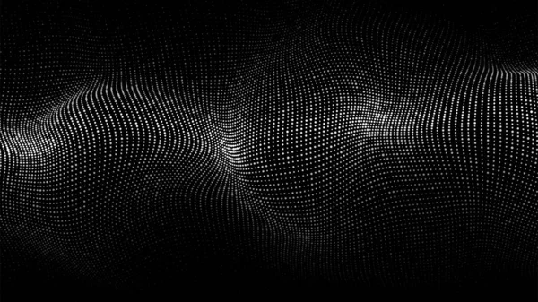 Üç boyutlu dijital dalga. Teknoloji dalgası. Dijital yapıyı aktar. Siber teknoloji geçmişi. Vektör illüstrasyonu.