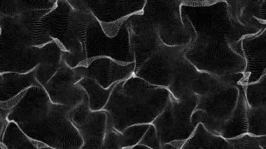 Müzik için dengeleyici. Parçacık dalgası müziği. Soyut ses canlandırması. Soyut fütürist illüstrasyon. 3B görüntüleme.