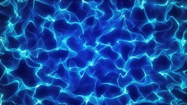 Müzik için dengeleyici. Parçacık dalgası müziği. Soyut ses canlandırması. Soyut fütürist illüstrasyon. 3B görüntüleme.