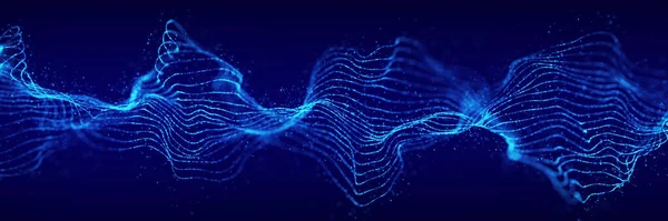 Futuristic Dynamic Swirling Digital Wave Abstract Nanotechnology Flow Science Background — Foto de Stock