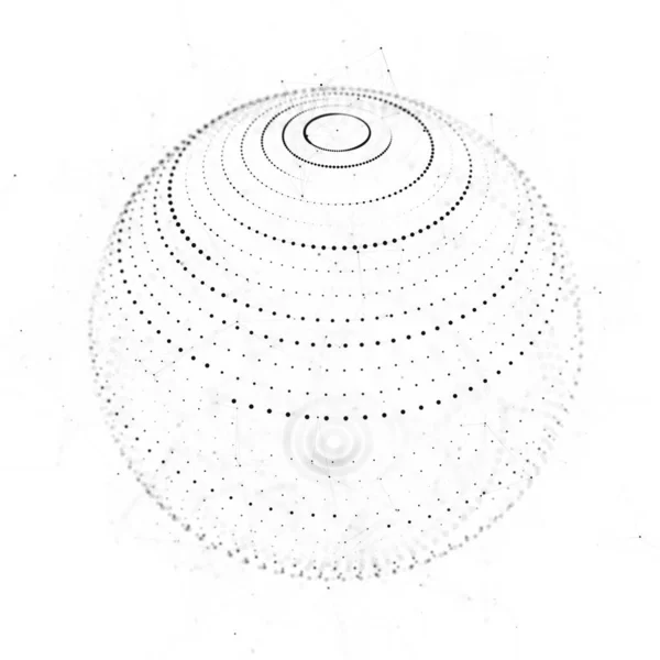 Futuristic Sphere Made Particles Flow Atoms Cyberspace Space Energy Concept — Fotografia de Stock