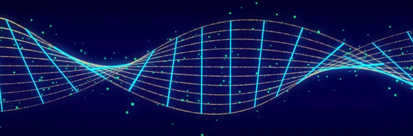Futuristic Dynamic Swirling Digital Wave Abstract Nanotechnology Flow Science Background — Fotografia de Stock