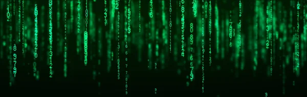 Digital Background Green Matrix Coding Hacking Concept Flow Random Numbers — Stock Photo, Image
