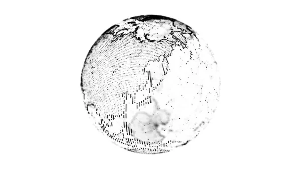 Digital Planet Earth Particles Cyberspace Flow Scientific Data Global Network — Zdjęcie stockowe